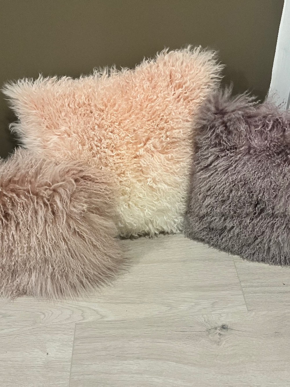 Mongolian fur pillows